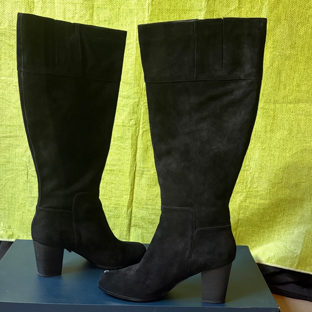 Cole Haan Suede Black Over the Knee Boots